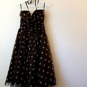 Speechless Polka Dot Strapless Dress w/Crinoline Size XL